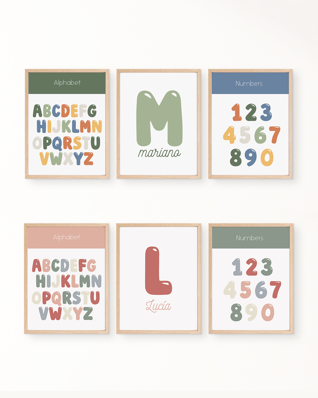 Alphabet & Numbers Print Set