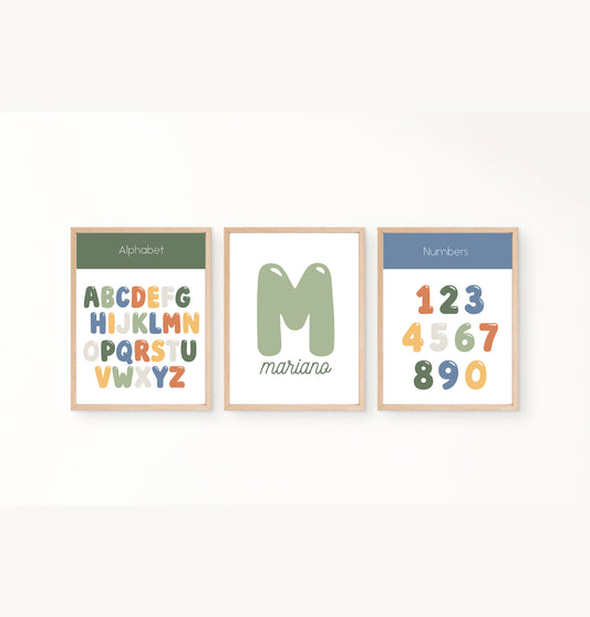 Alphabet & Numbers Print Set